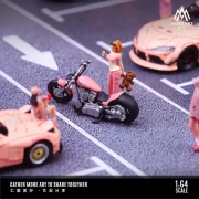 MoreArt Little Girl Motorcycle Doll Set 1:64 resin góra