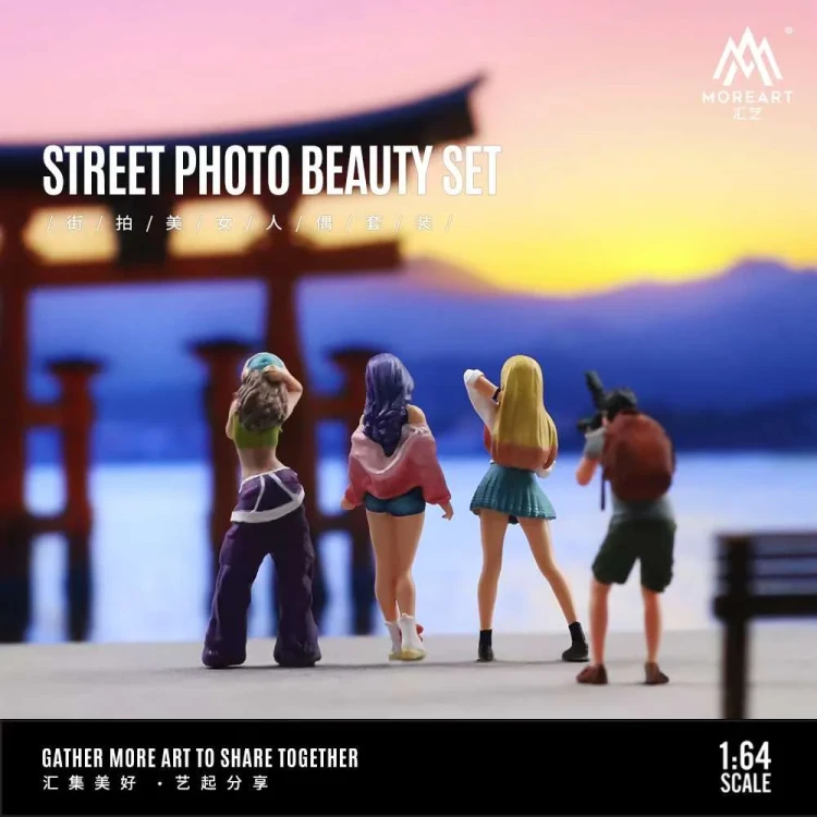 MoreArt Figurki Street Photo Girl Figure Set 1:64 przód detal scena