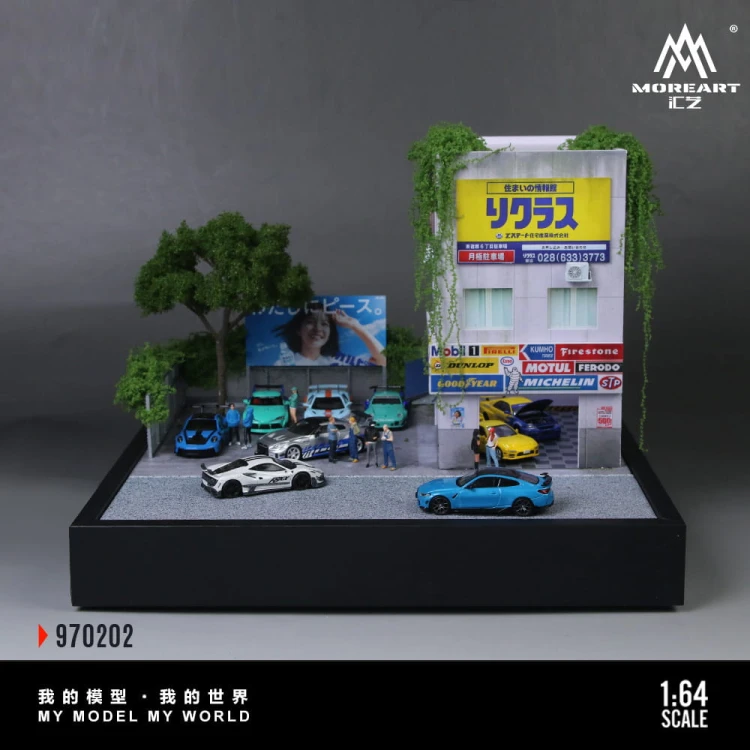 MoreArt Diorama Repair Shop Scene Simulation 1:64 przód