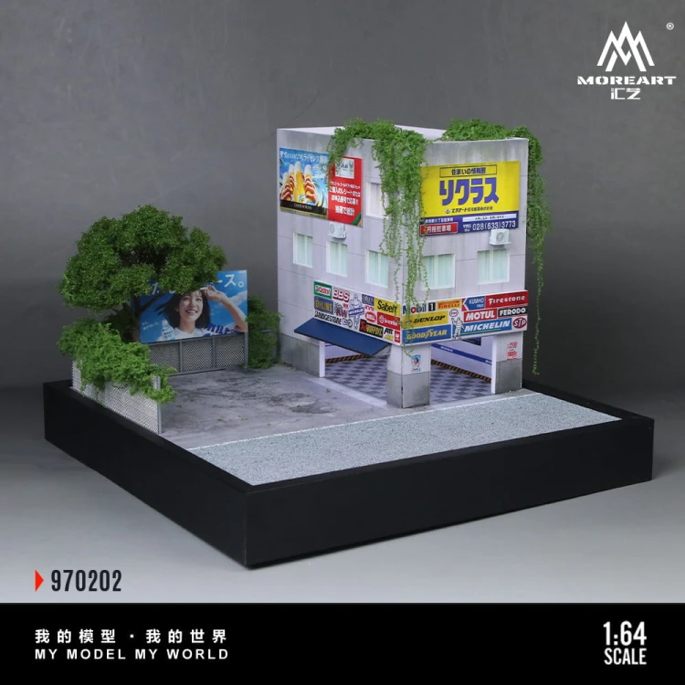MoreArt Diorama Repair Shop Scene Simulation 1:64 bok detal