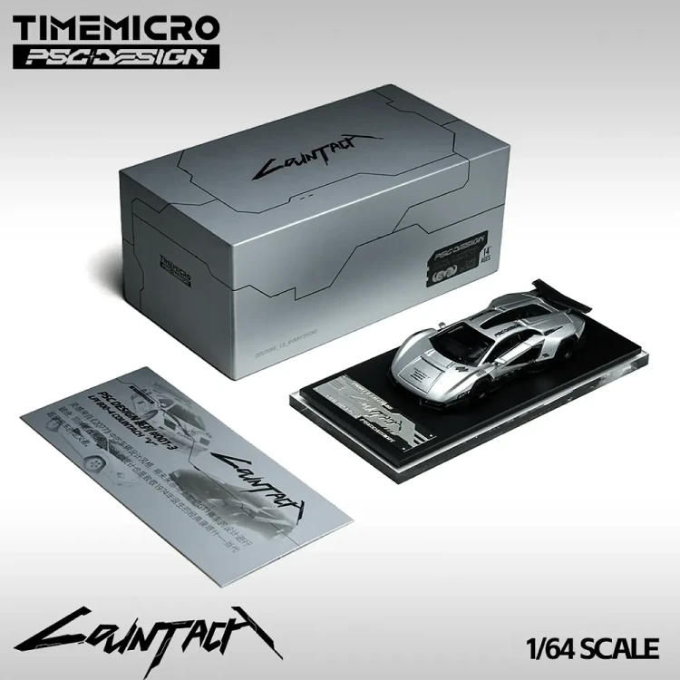 TimeMicro X PSC DESIGN 1:64 Lamborghini Countach “V” Ver. Silver 1:64 box