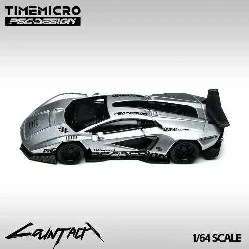 TimeMicro X PSC DESIGN 1:64 Lamborghini Countach “V” Ver. Silver 1:64 góra