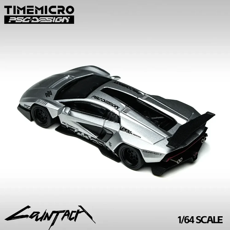 TimeMicro X PSC DESIGN 1:64 Lamborghini Countach “V” Ver. Silver 1:64 tył