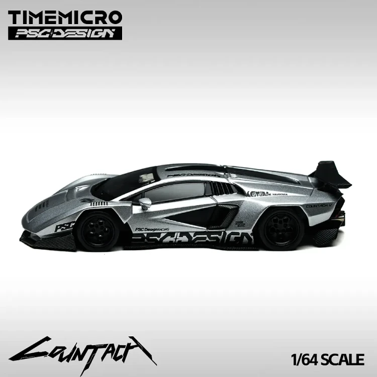 TimeMicro X PSC DESIGN 1:64 Lamborghini Countach “V” Ver. Silver 1:64 bok