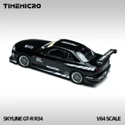 TimeMicro Nissan Skyline GT-R R34 Black 1:64 tył