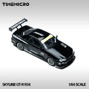TimeMicro Nissan Skyline GT-R R34 Black 1:64 przód detal