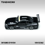 TimeMicro Nissan Skyline GT-R R34 Black 1:64 bok detal