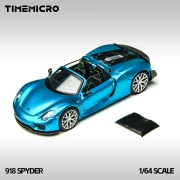 TimeMicro Porsche 918 Spyder - Electric Light Blue 1:64 przód