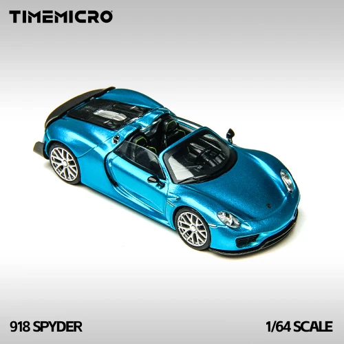 TimeMicro Porsche 918 Spyder - Electric Light Blue 1:64 przód detal