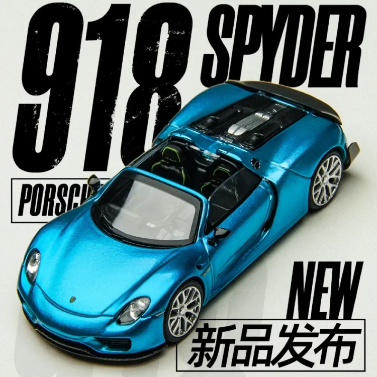TimeMicro Porsche 918 Spyder - Electric Light Blue 1:64 plakat