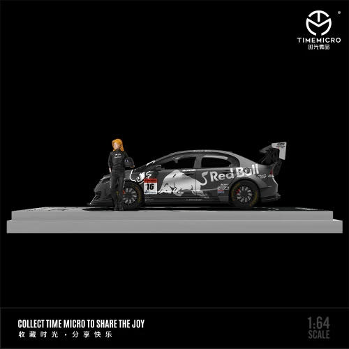 TimeMicro Honda Civic RedBull black Livery z figurką 1:64 bok