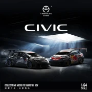 TimeMicro Honda Civic RedBull black Livery z figurką 1:64 plakat