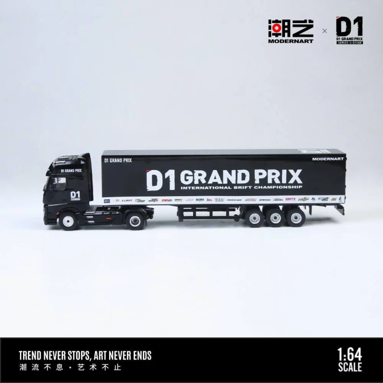 ModernArt X Perka D1 GRAND PRIX Mercedes Actros Container Truck 1:64 bok