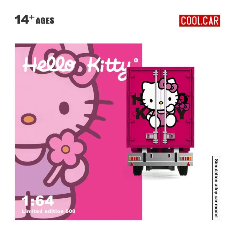 Cool.Car Scania Container Truck Dark Pink Hello Kitty Livery 1:64 tył detal