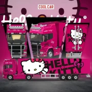 Cool.Car Scania Container Truck Dark Pink Hello Kitty Livery 1:64 plakat