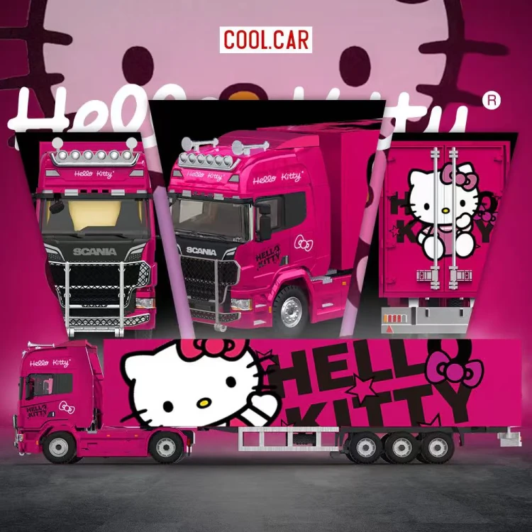 Cool.Car Scania Container Truck Dark Pink Hello Kitty Livery 1:64 plakat