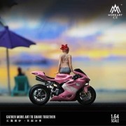 MoreArt Pink Motorcycle Girl Set 1:64 tył