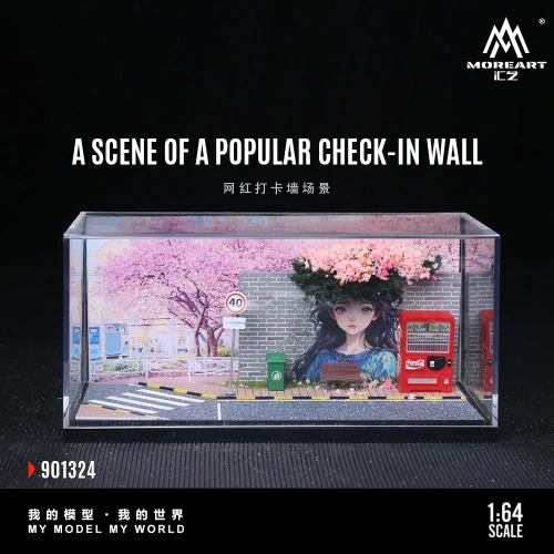 MoreArt Diorama Scena Popular Check-In Wall 1:64 box