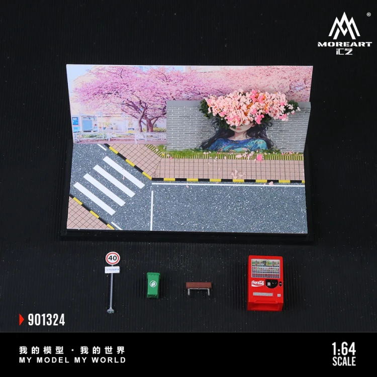 MoreArt Diorama Scena Popular Check-In Wall 1:64 detale
