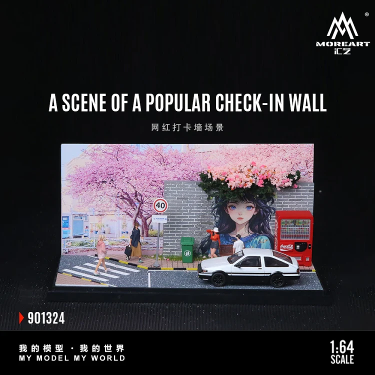 MoreArt Diorama Scena Popular Check-In Wall 1:64 przód