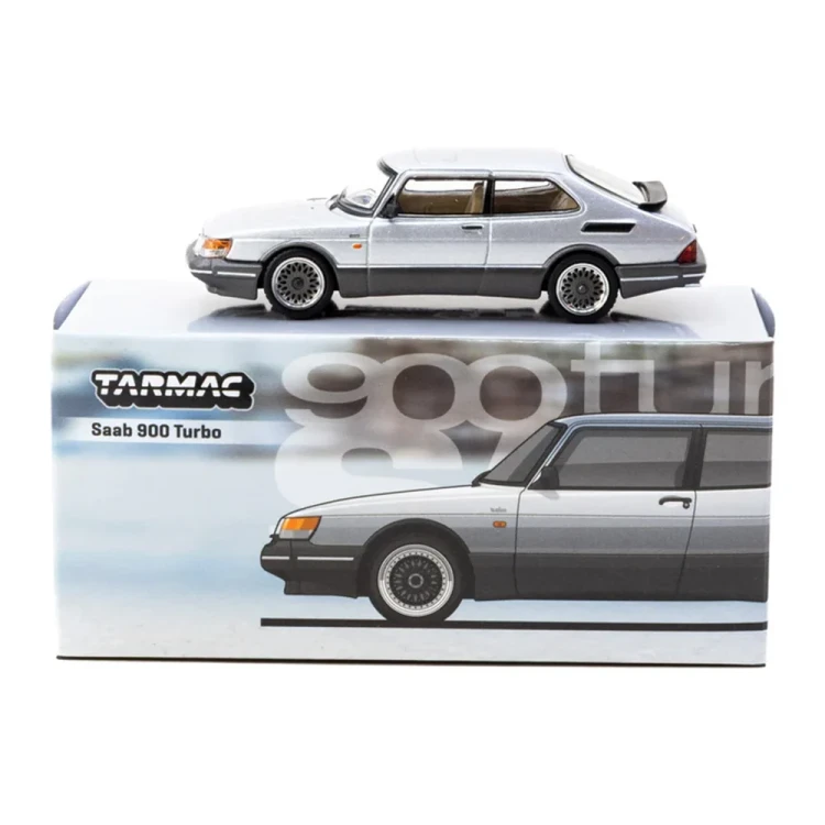 Tarmac Works Saab 900 Turbo silver 1:64 box