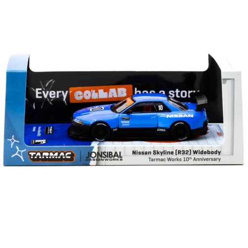 Tarmac Works Nissan Skyline (R32) Widebody 10th Anniversary Designed by Jon Sibal 1:64 box