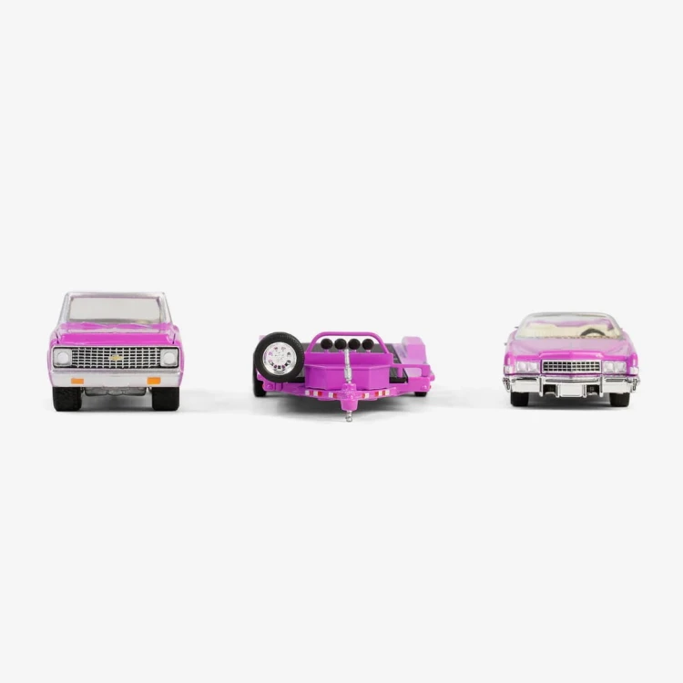 Greenlight 1972 Chevrolet C-30 &amp; 1974 Cadillac Eldorado Convertible Trailer 1:64 przód detal