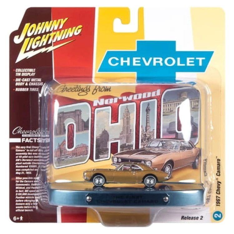 Johnny Lightning 1967 Chevrolet Camaro - Gold 1:64 blister
