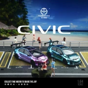 TimeMicro Civic FD2, Track Edition Modified. Chrome Blue 1:64 Limitowana 1/999 scena