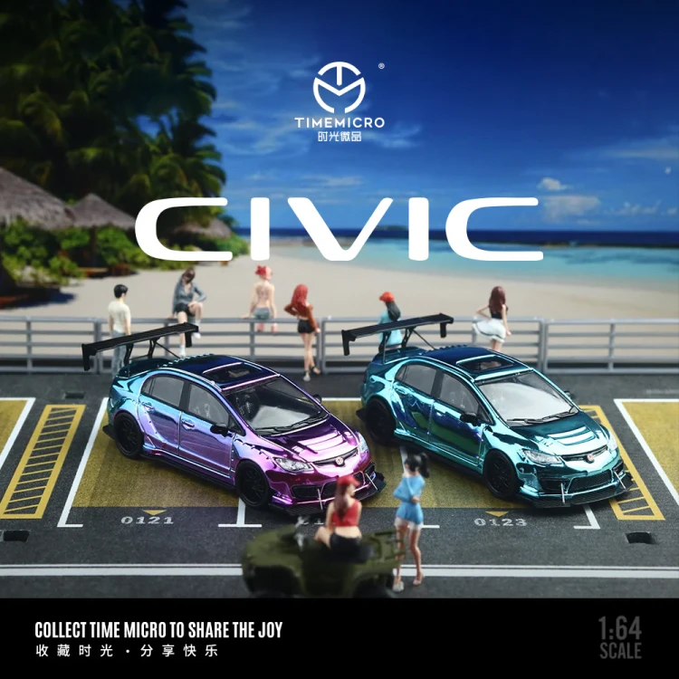 TimeMicro Civic FD2, Track Edition Modified. Chrome Blue 1:64 Limitowana 1/999 scena