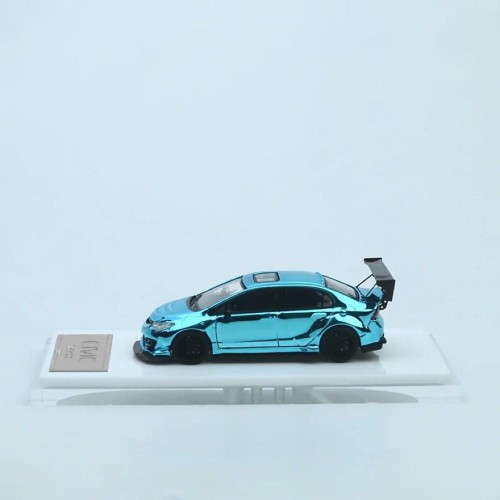 TimeMicro Civic FD2, Track Edition Modified. Chrome Blue 1:64 Limitowana 1/999 tył