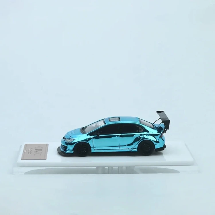 TimeMicro Civic FD2, Track Edition Modified. Chrome Blue 1:64 Limitowana 1/999 tył