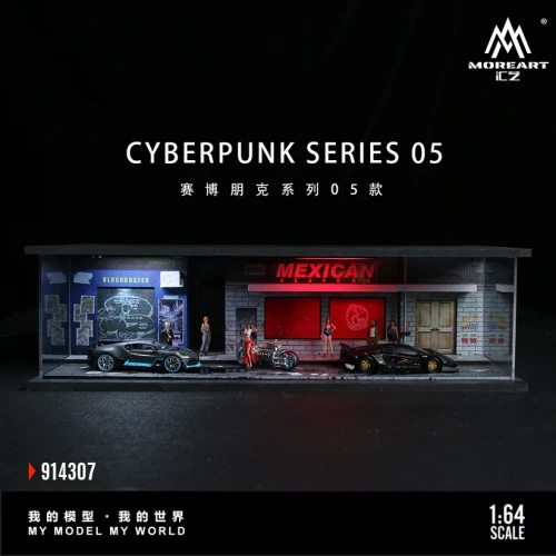 MoreArt Diorama Cyberpunk 05 Mexican Podświetlana LED 1:64 przód