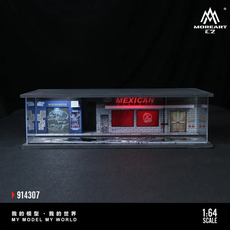MoreArt Diorama Cyberpunk 05 Mexican Podświetlana LED 1:64 detal 2