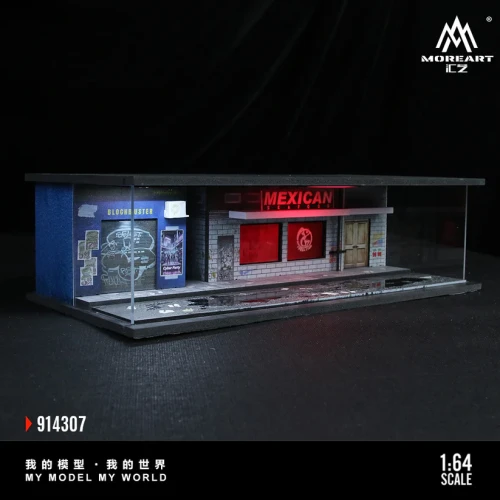 MoreArt Diorama Cyberpunk 05 Mexican Podświetlana LED 1:64 bok