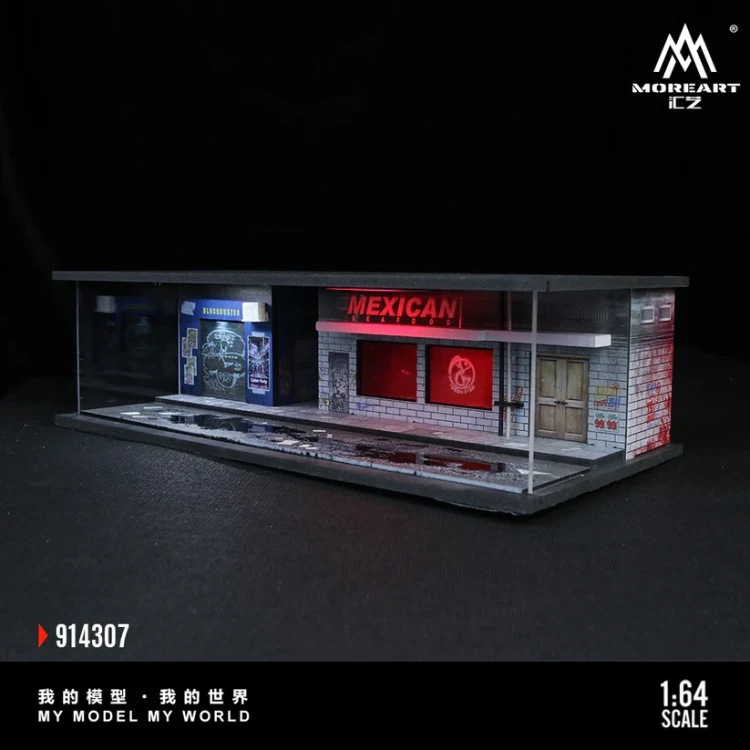 MoreArt Diorama Cyberpunk 05 Mexican Podświetlana LED 1:64 detal 3