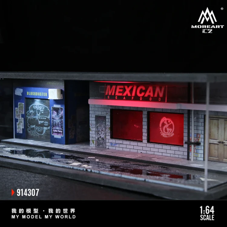 MoreArt Diorama Cyberpunk 05 Mexican Podświetlana LED 1:64 detal