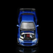 PREORDER Motorhelix Nissan Skyline GT-R (R34) Customized with GT Aero Kit, Bayside blue 1:64 góra