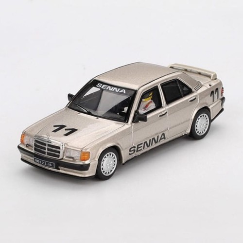 MINI GT Mercedes-Benz 190 E 2.3-16 #11 Ayrton Senna 1984 Nürburgring Race of Champions w/ Figure 1:64 przód