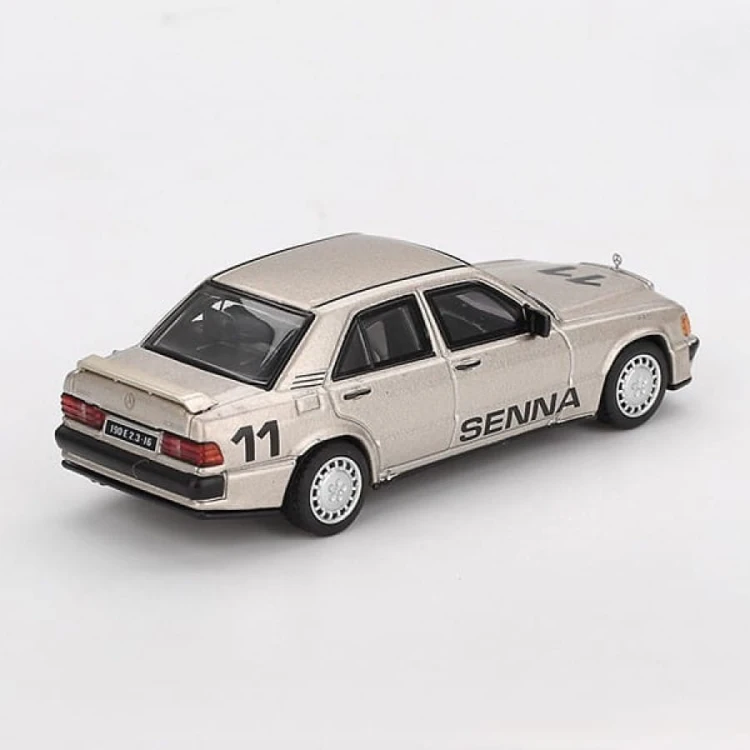 MINI GT Mercedes-Benz 190 E 2.3-16 #11 Ayrton Senna 1984 Nürburgring Race of Champions w/ Figure 1:64 tył