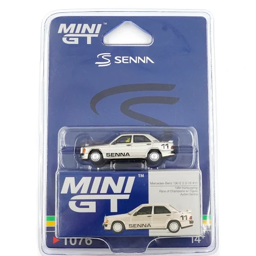 MINI GT Mercedes-Benz 190 E 2.3-16 #11 Ayrton Senna 1984 Nürburgring Race of Champions w/ Figure 1:64 blister