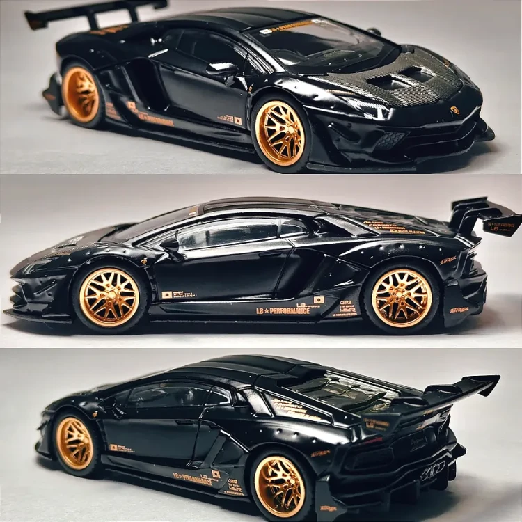 MINI GT LB★WORKS Lamborghini Aventador Limited Edition Matte Black 1:64 detal przód