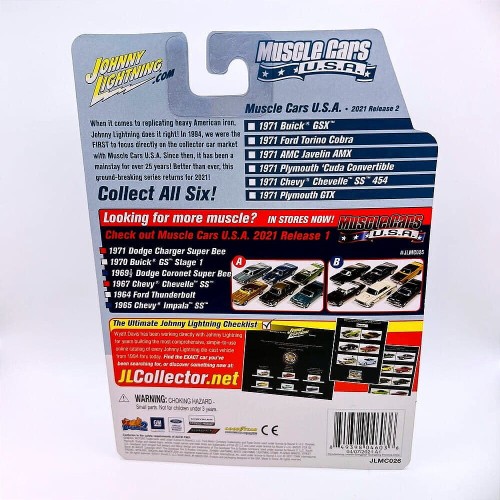 Johnny Lightning Chevy Chevelle 1971 SS 454 Niebieski 1:64 tył