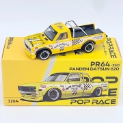 Pop Race Pandem Datsun 620 Yellow Mooneyes 1:64 box