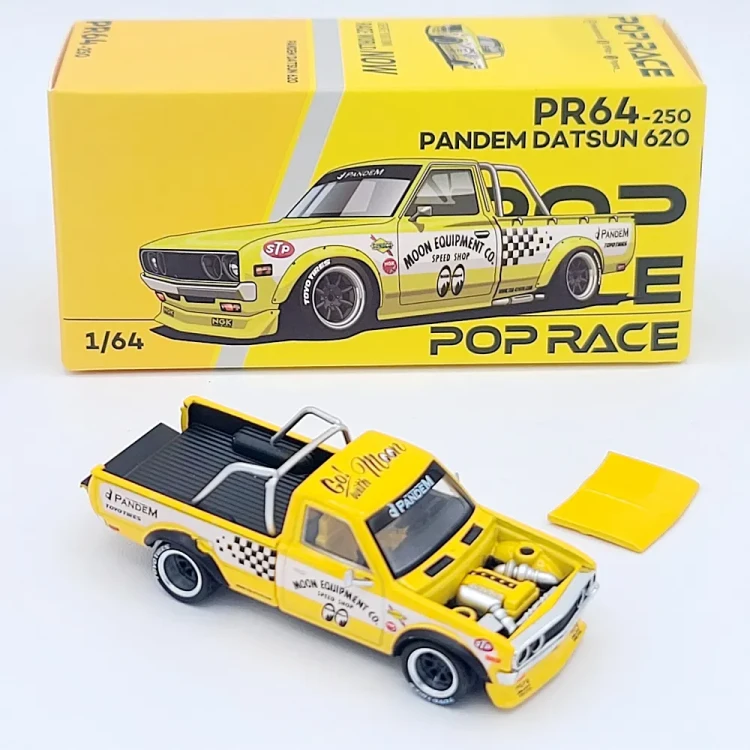 Pop Race Pandem Datsun 620 Yellow Mooneyes 1:64 detal