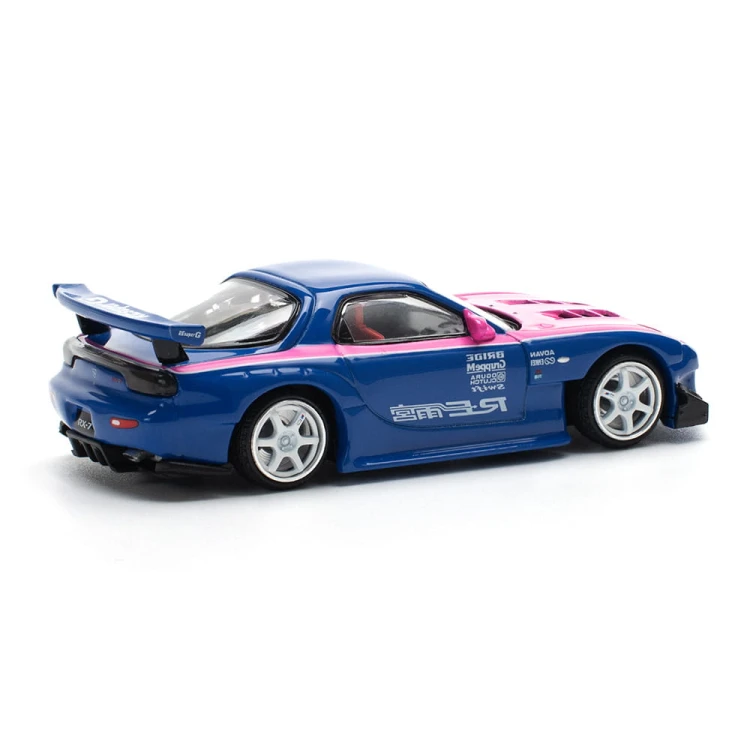 Pop Race Mazda RX7 Re Amemiya Widebody Blue Pink 1:64 tył