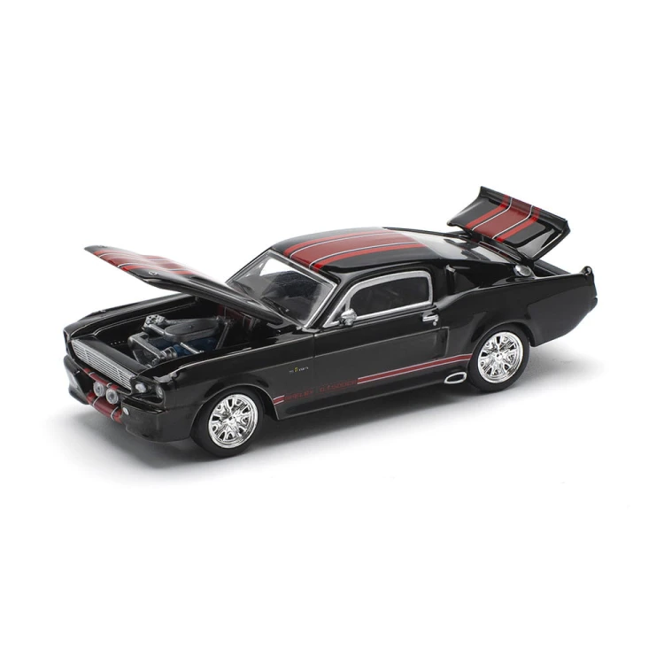 Pop Race Shelby Mustang GT500 Dark Chrome Black/Red 1:64 przód detal