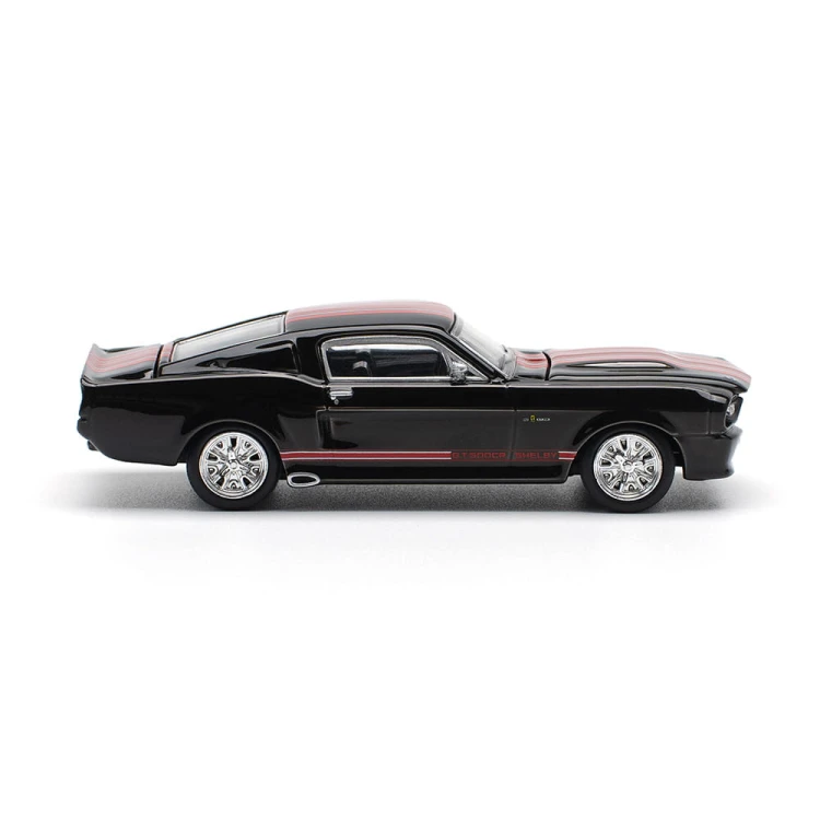 Pop Race Shelby Mustang GT500 Dark Chrome Black/Red 1:64 bok