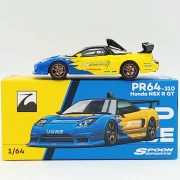 Pop Race Honda NSX R GT Spoon Sports Yellow Blue 1:64 box detal