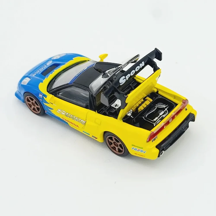 Pop Race Honda NSX R GT Spoon Sports Yellow Blue 1:64 góa detal
